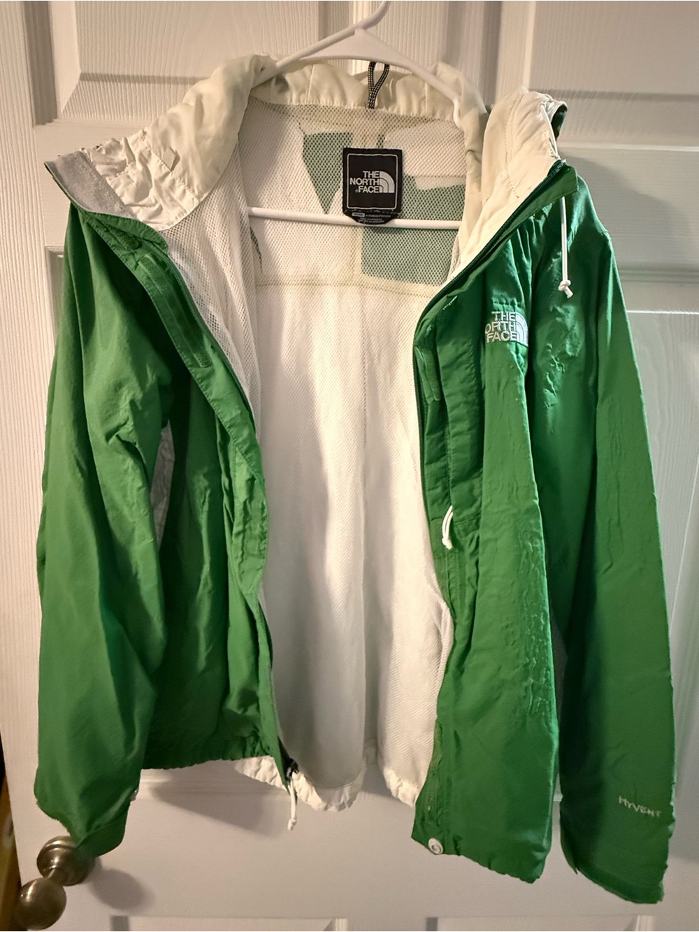 The North Face Green and White Women's Rain Jacket